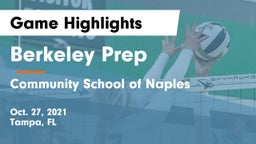Berkeley Prep  vs Community School of Naples Game Highlights - Oct. 27, 2021