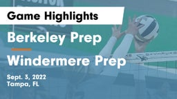 Berkeley Prep  vs Windermere Prep  Game Highlights - Sept. 3, 2022