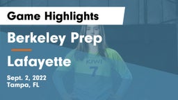 Berkeley Prep  vs Lafayette  Game Highlights - Sept. 2, 2022