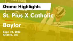 St. Pius X Catholic  vs Baylor Game Highlights - Sept. 24, 2022