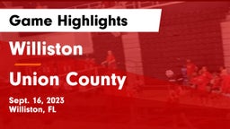 Williston  vs Union County  Game Highlights - Sept. 16, 2023