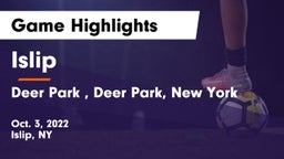 Islip  vs Deer Park , Deer Park, New York Game Highlights - Oct. 3, 2022