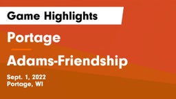 Portage  vs Adams-Friendship Game Highlights - Sept. 1, 2022