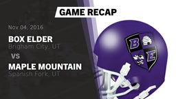 Recap: Box Elder  vs. Maple Mountain  2016