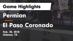 Permian  vs El Paso Coronado Game Highlights - Feb. 20, 2018