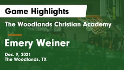 The Woodlands Christian Academy  vs Emery Weiner Game Highlights - Dec. 9, 2021