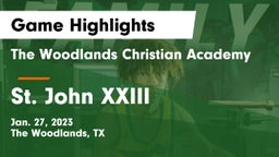 The Woodlands Christian Academy  vs St. John XXIII  Game Highlights - Jan. 27, 2023