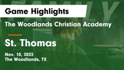 The Woodlands Christian Academy vs St. Thomas  Game Highlights - Nov. 10, 2023