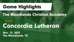 The Woodlands Christian Academy vs Concordia Lutheran  Game Highlights - Nov. 13, 2023