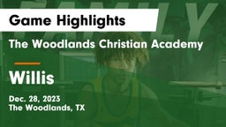 The Woodlands Christian Academy vs Willis  Game Highlights - Dec. 28, 2023