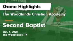 The Woodlands Christian Academy  vs Second Baptist  Game Highlights - Oct. 1, 2020