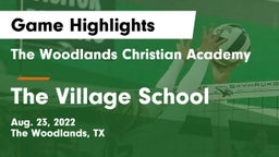 The Woodlands Christian Academy  vs The Village School Game Highlights - Aug. 23, 2022