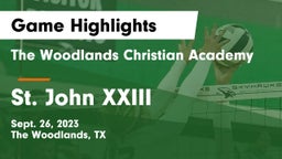 The Woodlands Christian Academy vs St. John XXIII  Game Highlights - Sept. 26, 2023