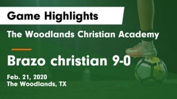 The Woodlands Christian Academy  vs Brazo christian 9-0  Game Highlights - Feb. 21, 2020