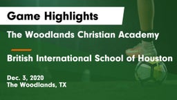 The Woodlands Christian Academy  vs British International School of Houston Game Highlights - Dec. 3, 2020