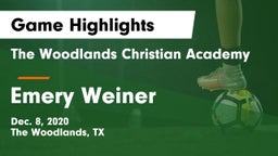 The Woodlands Christian Academy  vs Emery Weiner Game Highlights - Dec. 8, 2020