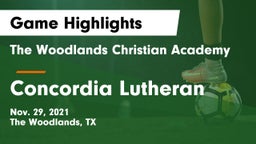 The Woodlands Christian Academy  vs Concordia Lutheran  Game Highlights - Nov. 29, 2021