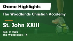 The Woodlands Christian Academy  vs St. John XXIII  Game Highlights - Feb. 2, 2023