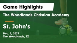 The Woodlands Christian Academy vs St. John's  Game Highlights - Dec. 2, 2023