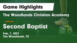 The Woodlands Christian Academy  vs Second Baptist Game Highlights - Feb. 7, 2022