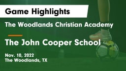 The Woodlands Christian Academy  vs The John Cooper School Game Highlights - Nov. 10, 2022