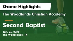 The Woodlands Christian Academy  vs Second Baptist  Game Highlights - Jan. 26, 2023