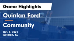 Quinlan Ford  vs Community  Game Highlights - Oct. 5, 2021