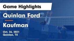 Quinlan Ford  vs Kaufman  Game Highlights - Oct. 26, 2021