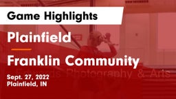 Plainfield  vs Franklin Community  Game Highlights - Sept. 27, 2022