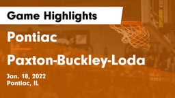 Pontiac  vs Paxton-Buckley-Loda  Game Highlights - Jan. 18, 2022