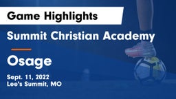 Summit Christian Academy vs Osage Game Highlights - Sept. 11, 2022