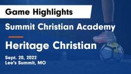Summit Christian Academy vs Heritage Christian Game Highlights - Sept. 20, 2022