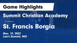 Summit Christian Academy vs St. Francis Borgia Game Highlights - Nov. 19, 2022