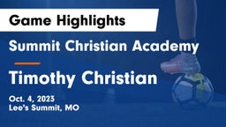 Summit Christian Academy vs Timothy Christian  Game Highlights - Oct. 4, 2023
