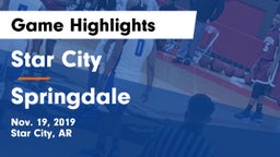 Star City  vs Springdale Game Highlights - Nov. 19, 2019