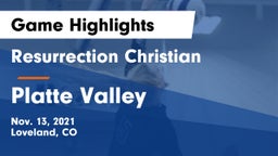 Resurrection Christian  vs Platte Valley  Game Highlights - Nov. 13, 2021