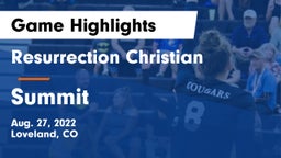 Resurrection Christian  vs Summit  Game Highlights - Aug. 27, 2022