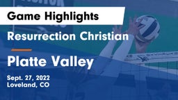Resurrection Christian  vs Platte Valley  Game Highlights - Sept. 27, 2022