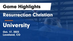 Resurrection Christian  vs University  Game Highlights - Oct. 17, 2023