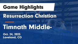 Resurrection Christian  vs Timnath Middle- Game Highlights - Oct. 24, 2023