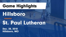 Hillsboro  vs St. Paul Lutheran  Game Highlights - Dec. 28, 2018