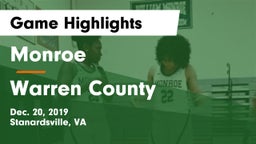 Monroe  vs Warren County  Game Highlights - Dec. 20, 2019