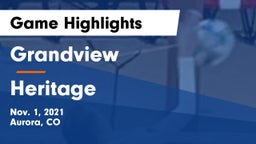 Grandview  vs Heritage  Game Highlights - Nov. 1, 2021