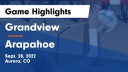 Grandview  vs Arapahoe   Game Highlights - Sept. 28, 2022