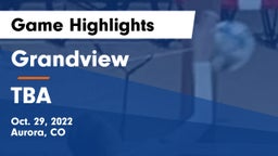 Grandview  vs TBA Game Highlights - Oct. 29, 2022