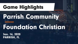 Parrish Community  vs Foundation Christian Game Highlights - Jan. 16, 2020