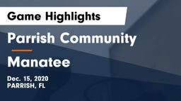 Parrish Community  vs Manatee  Game Highlights - Dec. 15, 2020