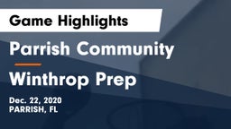 Parrish Community  vs Winthrop Prep Game Highlights - Dec. 22, 2020