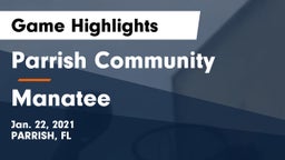 Parrish Community  vs Manatee  Game Highlights - Jan. 22, 2021