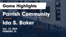 Parrish Community  vs Ida S. Baker  Game Highlights - Jan. 12, 2024